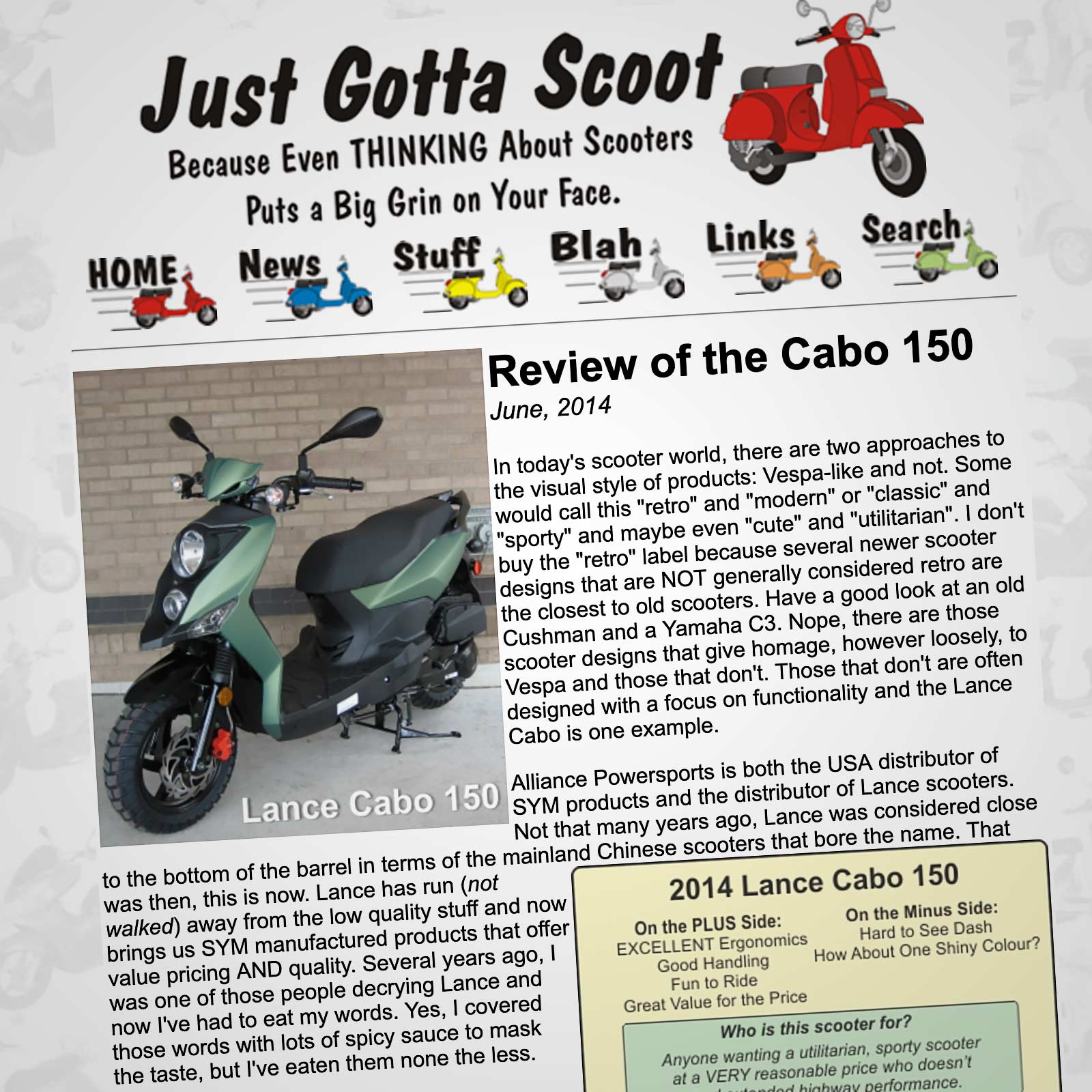 Lance Cabo 150 Scooter Review by Just Gotta Scoot!