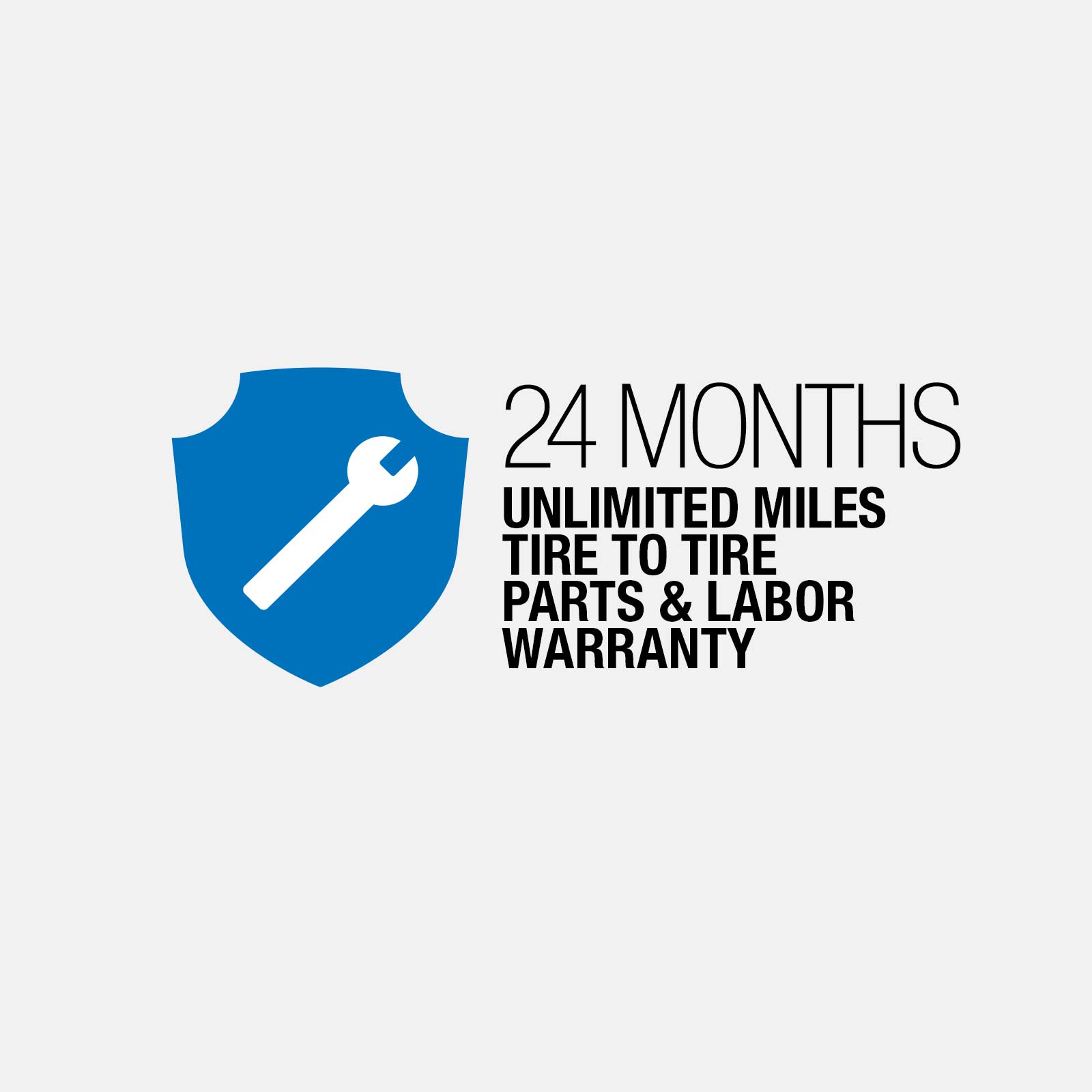 New Lance 24 Months Warranty - Unlimited Miles with tire to tire Parts and Labor Warranty Assurance.